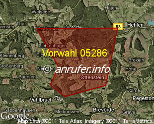 Vorwahlkarte 05286 – Ottenstein Niedersachs