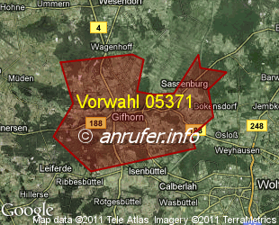 Vorwahlkarte 05371 – Gifhorn
