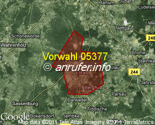 Vorwahlkarte 05377 – Ehra-Lessien