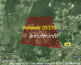 Vorwahlkarte 05379 – Sassenburg-Grussendorf