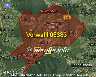 Vorwahlkarte 05383 – Lutter am Barenberge
