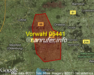 Vorwahlkarte 05441 – Diepholz