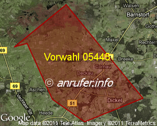 Vorwahlkarte 05445 – Drebber