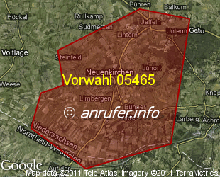 Vorwahlkarte 05465 – Neuenkirchen b Bramsche