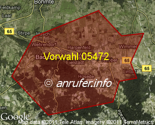 Vorwahlkarte 05472 – Bad Essen