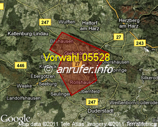 Vorwahlkarte 05528 – Gieboldehausen