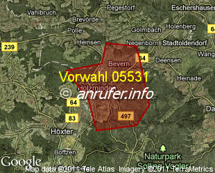 Vorwahlkarte 05531 – Holzminden