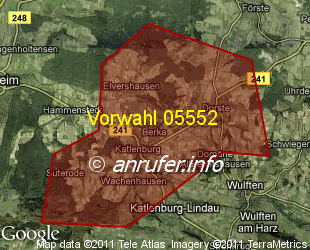 Vorwahlkarte 05552 – Katlenburg