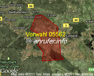Vorwahlkarte 05562 – Dassel-Markoldendorf