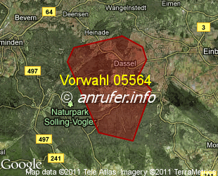 Vorwahlkarte 05564 – Dassel