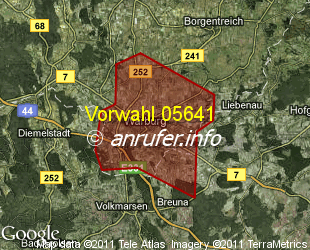 Vorwahlkarte 05641 – Warburg