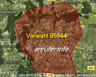 Vorwahlkarte 05644 – Willebadessen-Peckelsheim