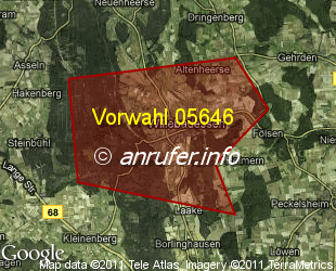 Vorwahlkarte 05646 – Willebadessen