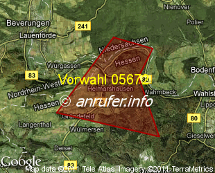 Vorwahlkarte 05672 – Bad Karlshafen