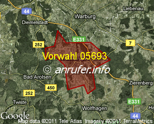 Vorwahlkarte 05693 – Volkmarsen