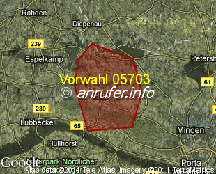 Vorwahlkarte 05703 – Hille