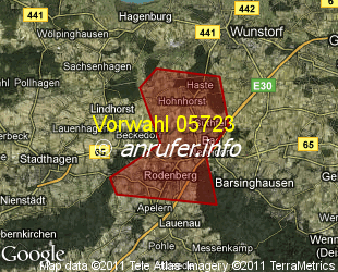 Vorwahlkarte 05723 – Bad Nenndorf