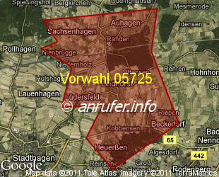 Vorwahlkarte 05725 – Lindhorst b Stadthagen
