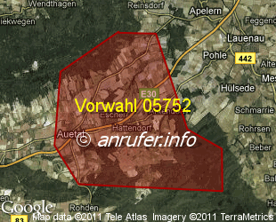 Vorwahlkarte 05752 – Auetal-Hattendorf