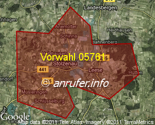 Vorwahlkarte 05761 – Stolzenau