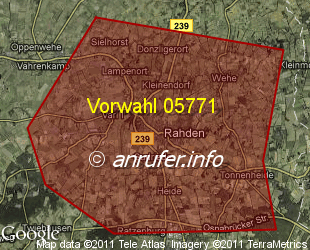 Vorwahlkarte 05771 – Rahden Westf