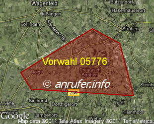Vorwahlkarte 05776 – Preussisch Ströhen