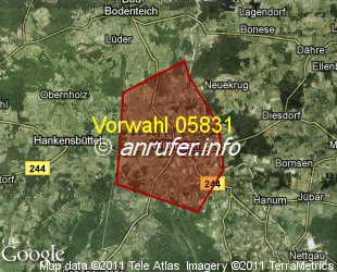 Vorwahlkarte 05831 – Wittingen