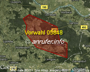 Vorwahlkarte 05848 – Trebel