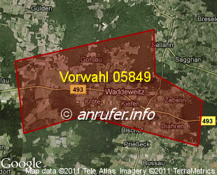 Vorwahlkarte 05849 – Waddeweitz