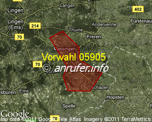 Vorwahlkarte 05905 – Beesten