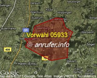 Vorwahlkarte 05933 – Lathen