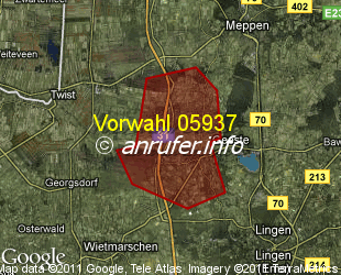 Vorwahlkarte 05937 – Geeste-Gross Hesepe