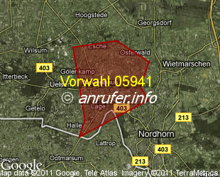 Vorwahlkarte 05941 – Neuenhaus Dinkel