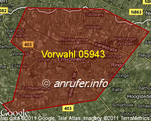 Vorwahlkarte 05943 – Emlichheim