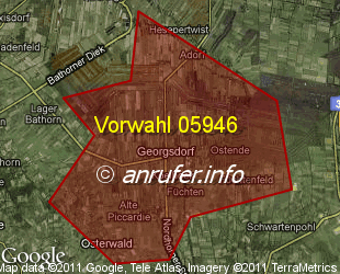 Vorwahlkarte 05946 – Georgsdorf