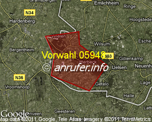 Vorwahlkarte 05948 – Itterbeck