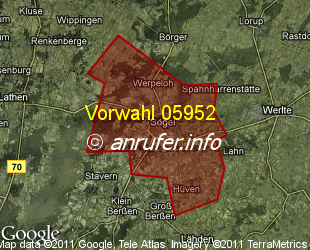 Vorwahlkarte 05952 – Sögel