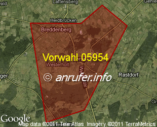 Vorwahlkarte 05954 – Lorup