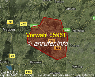 Vorwahlkarte 05961 – Haselünne