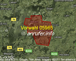 Vorwahlkarte 05965 – Klein Berssen
