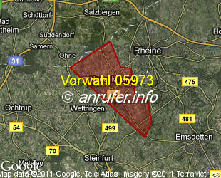 Vorwahlkarte 05973 – Neuenkirchen Kr Steinfurt
