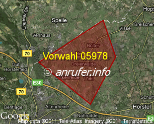 Vorwahlkarte 05978 – Hörstel-Dreierwalde