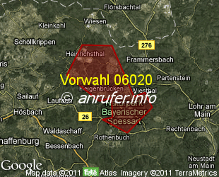 Vorwahlkarte 06020 – Heigenbrücken