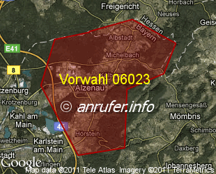 Vorwahlkarte 06023 – Alzenau i Ufr