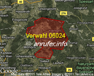 Vorwahlkarte 06024 – Schöllkrippen