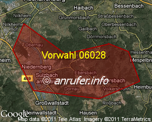 Vorwahlkarte 06028 – Sulzbach a Main