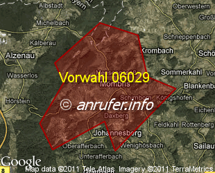 Vorwahlkarte 06029 – Mömbris