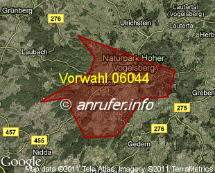 Vorwahlkarte 06044 – Schotten Hess