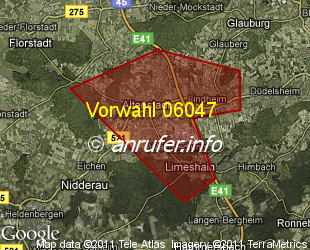 Vorwahlkarte 06047 – Altenstadt Hess