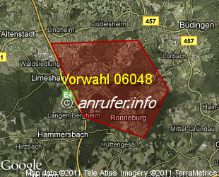 Vorwahlkarte 06048 – Büdingen-Eckartshausen